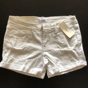 Klique B. White jean shorts, ripped